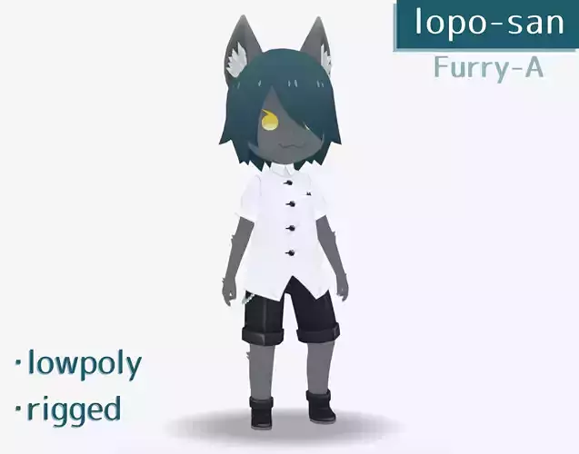 lopo-san Furry-A Low-poly 3D model