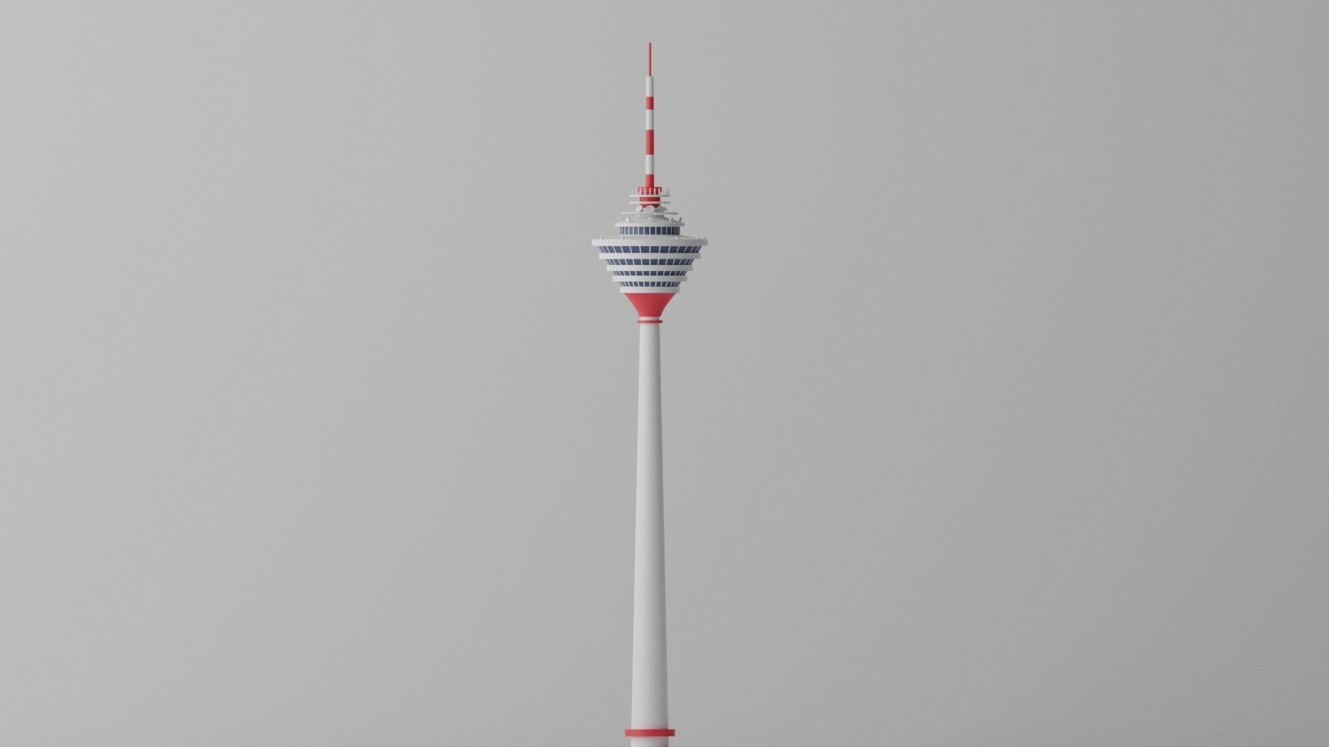Malaysia Kuala Lumpur Tower Landmark Low-poly 3D model_9