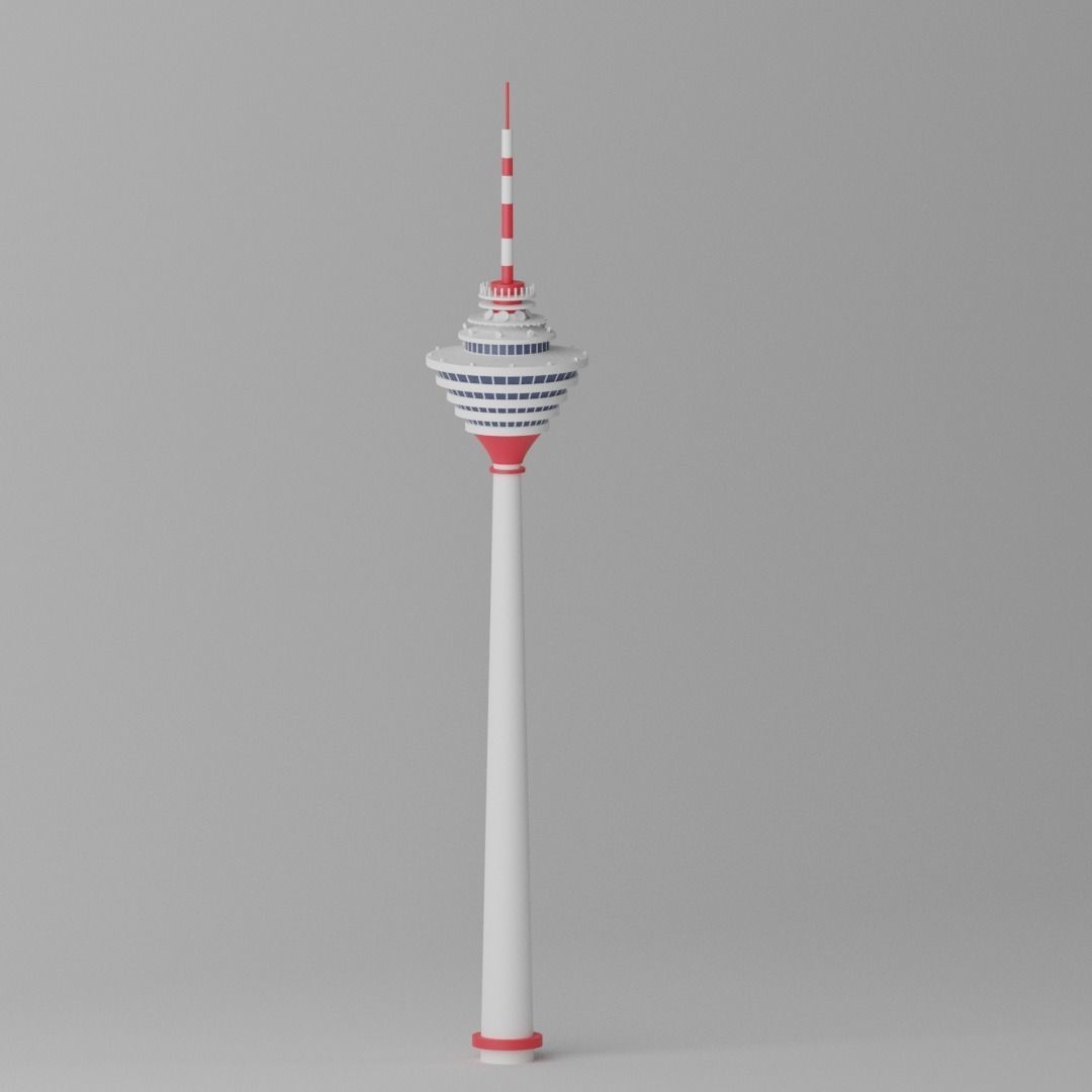 Malaysia Kuala Lumpur Tower Landmark Low-poly 3D model_7