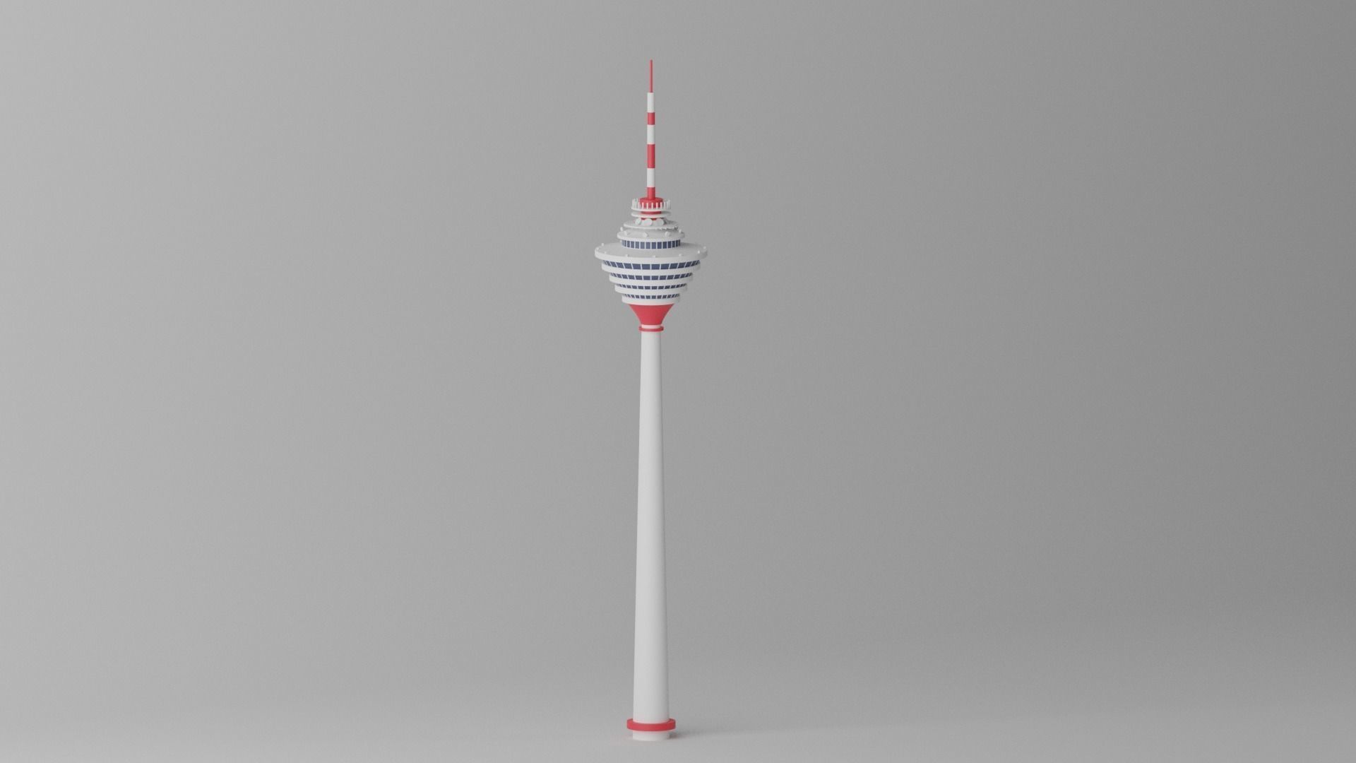 Malaysia Kuala Lumpur Tower Landmark Low-poly 3D model_5