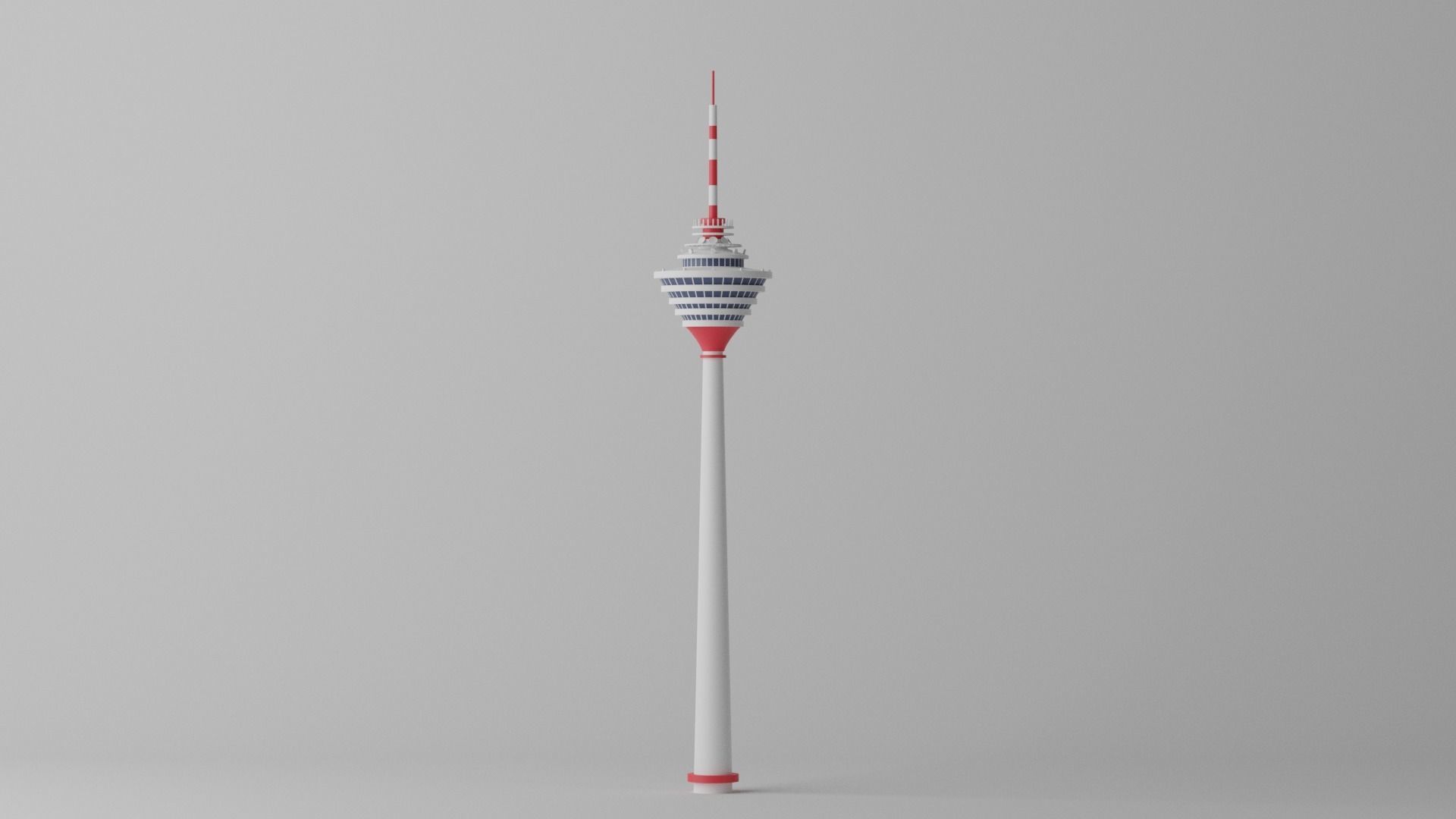Malaysia Kuala Lumpur Tower Landmark Low-poly 3D model_10