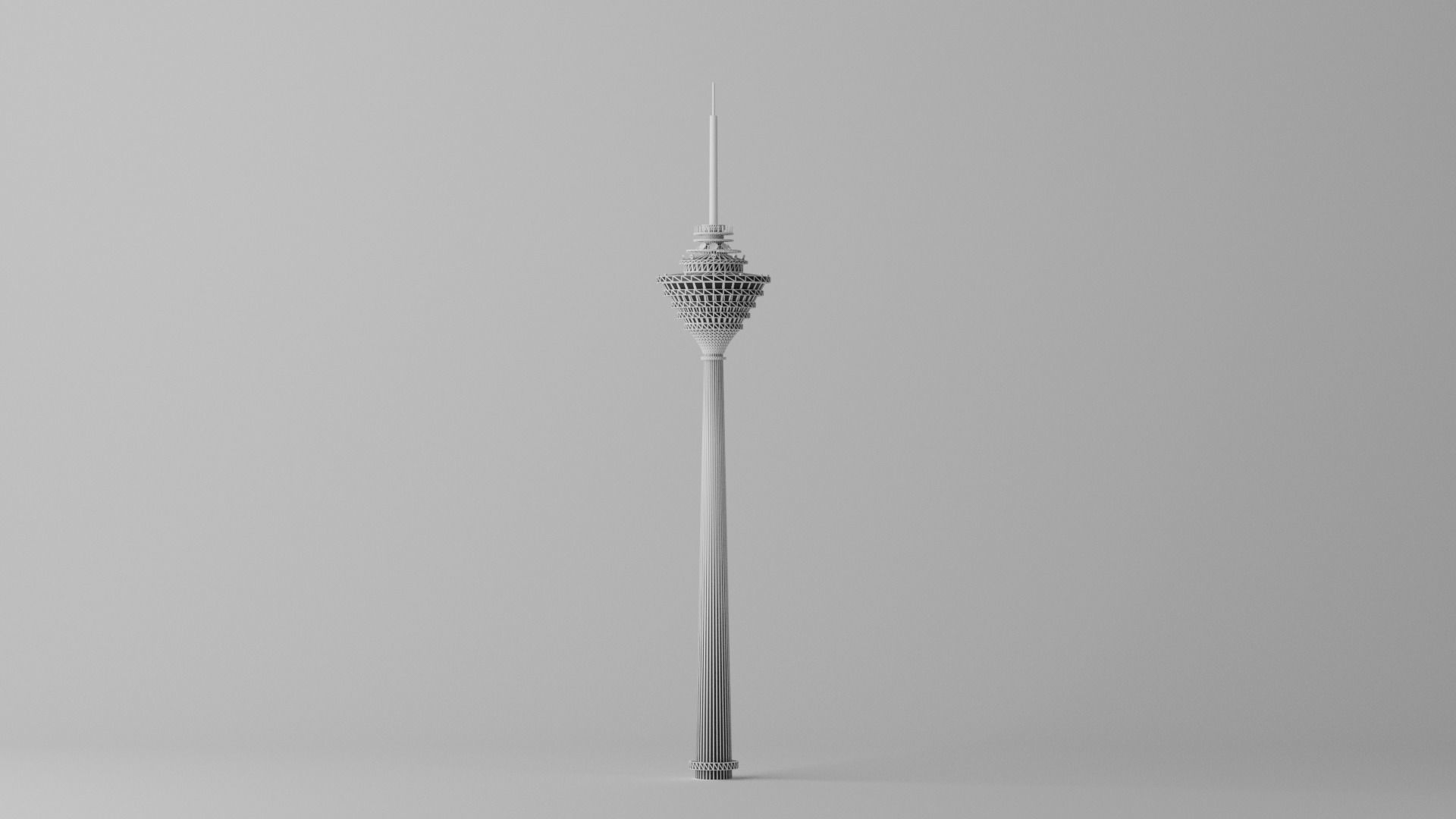 Malaysia Kuala Lumpur Tower Landmark Low-poly 3D model_12