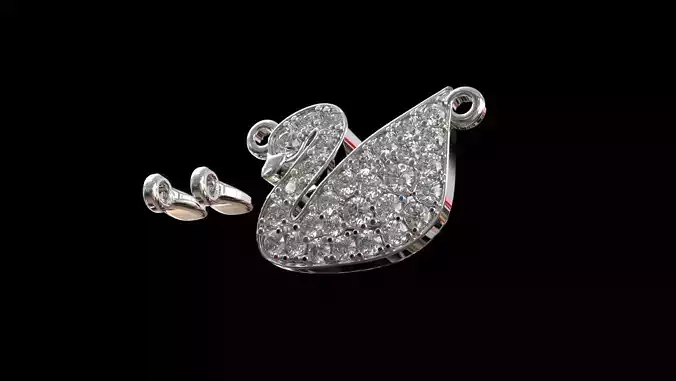 Zukib-0004 - Swan diamond pendant