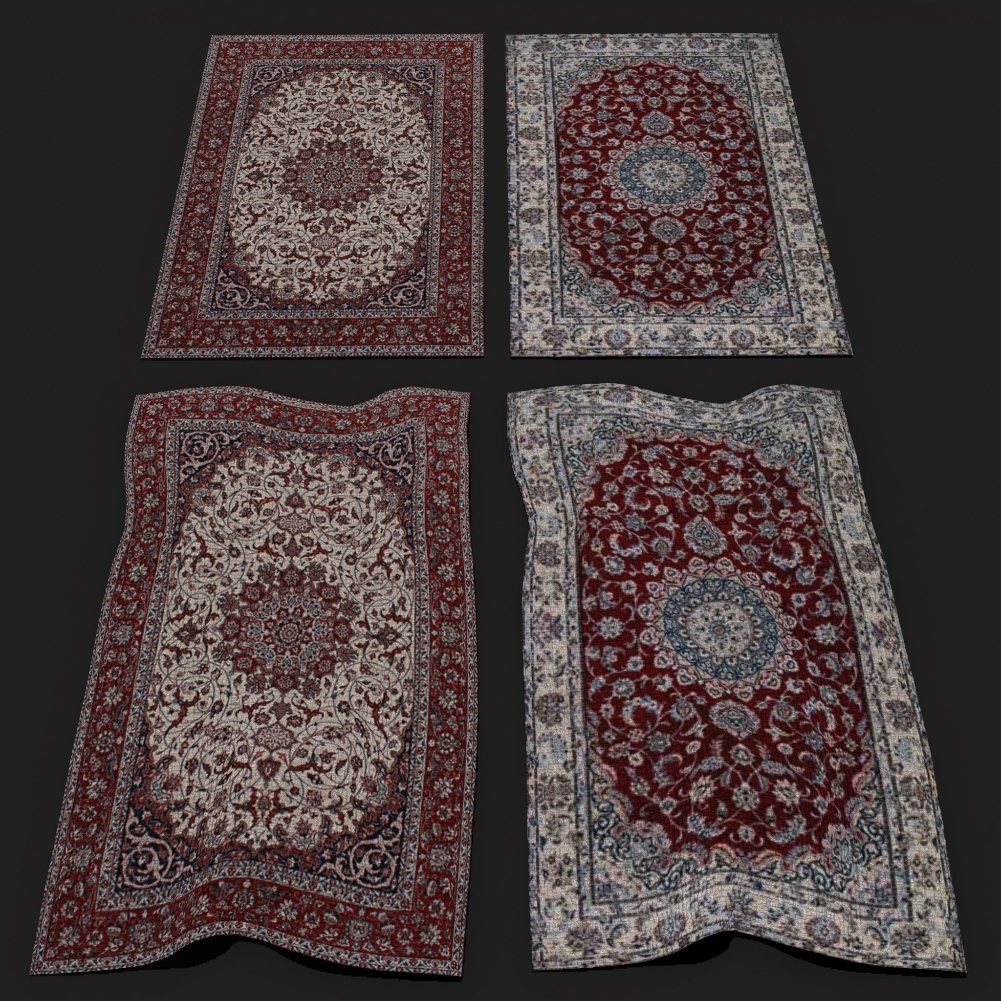 Persian Carpet Design Two and Three 3D Model Collection_1