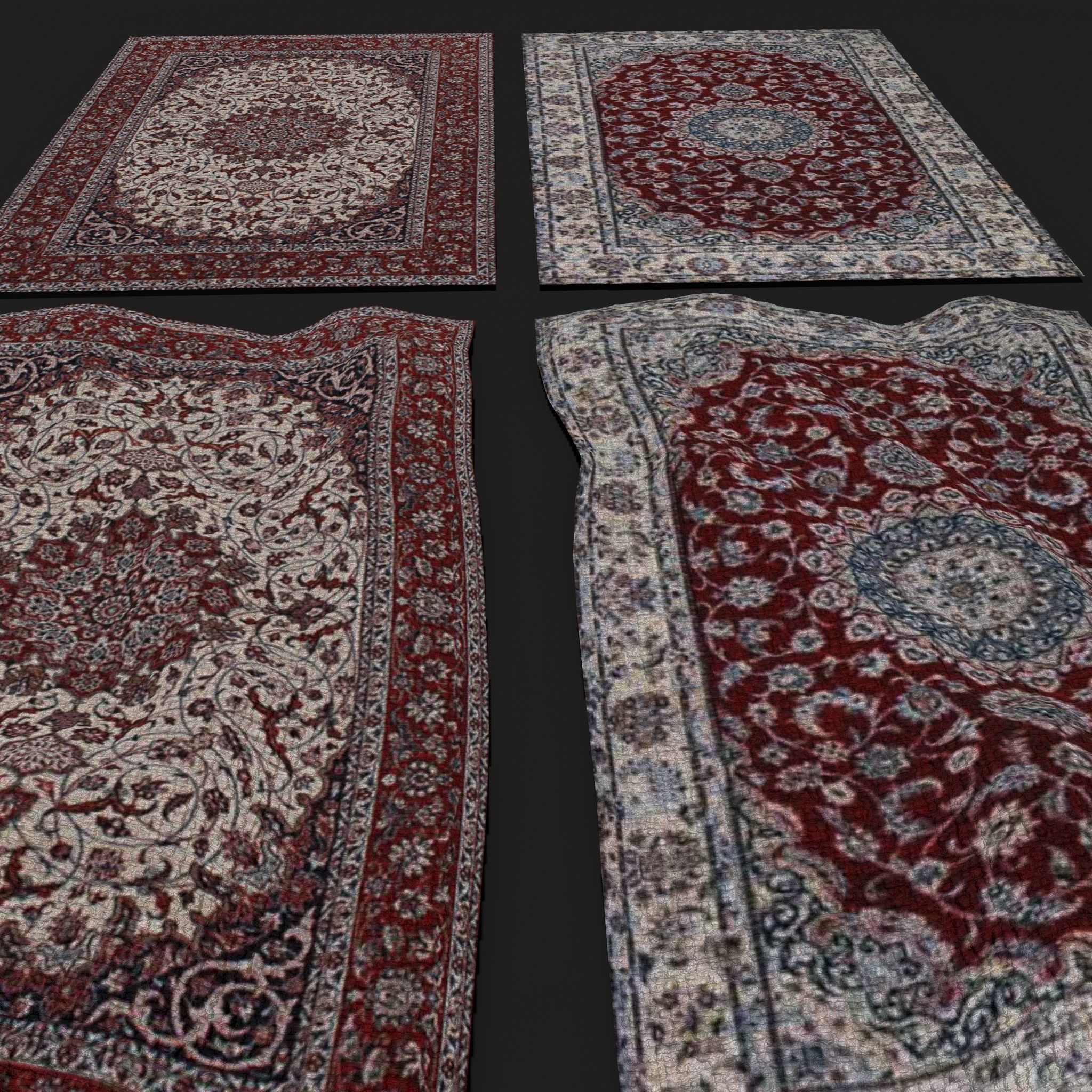 Persian Carpet Design Two and Three 3D Model Collection_8