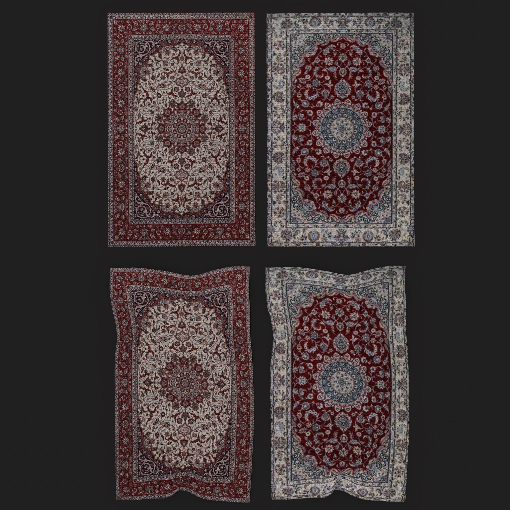 Persian Carpet Design Two and Three 3D Model Collection_6