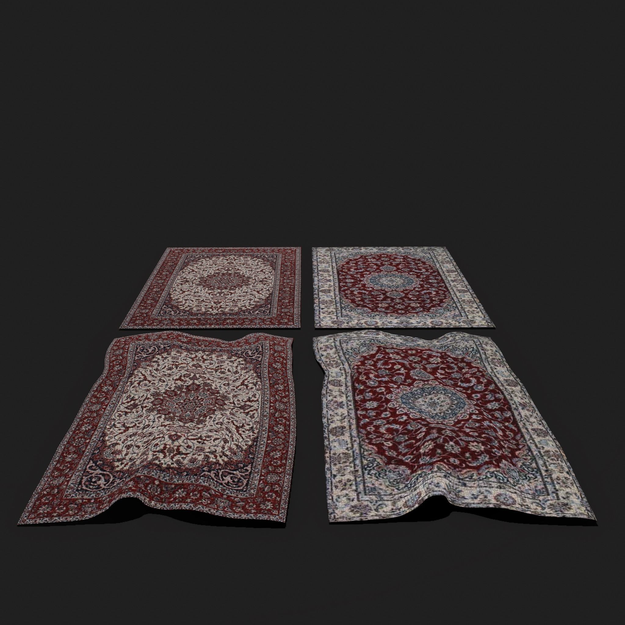 Persian Carpet Design Two and Three 3D Model Collection_4