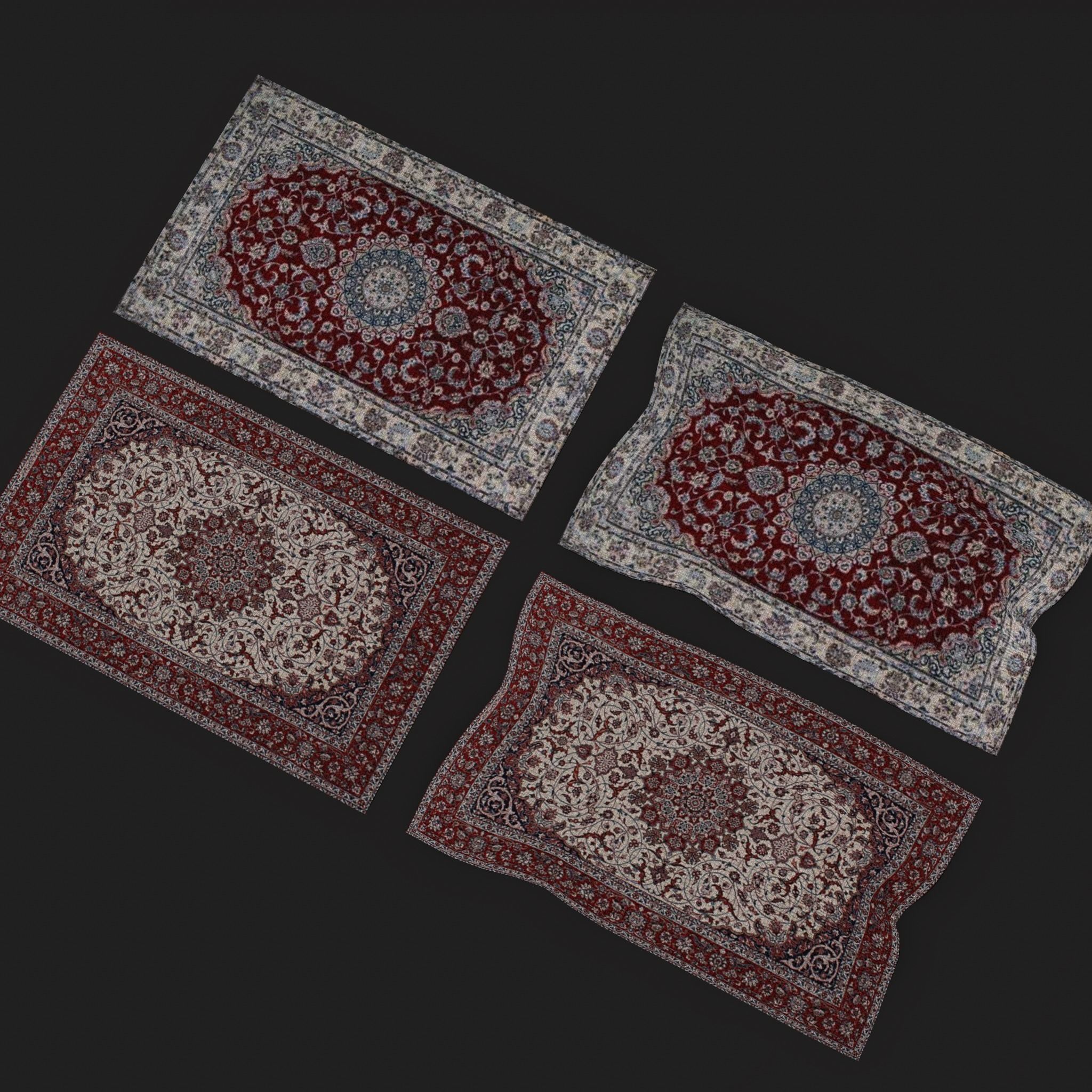 Persian Carpet Design Two and Three 3D Model Collection_5