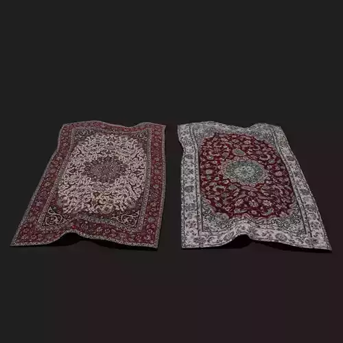 Persian Carpet Design Two and Three 3D Model Collection