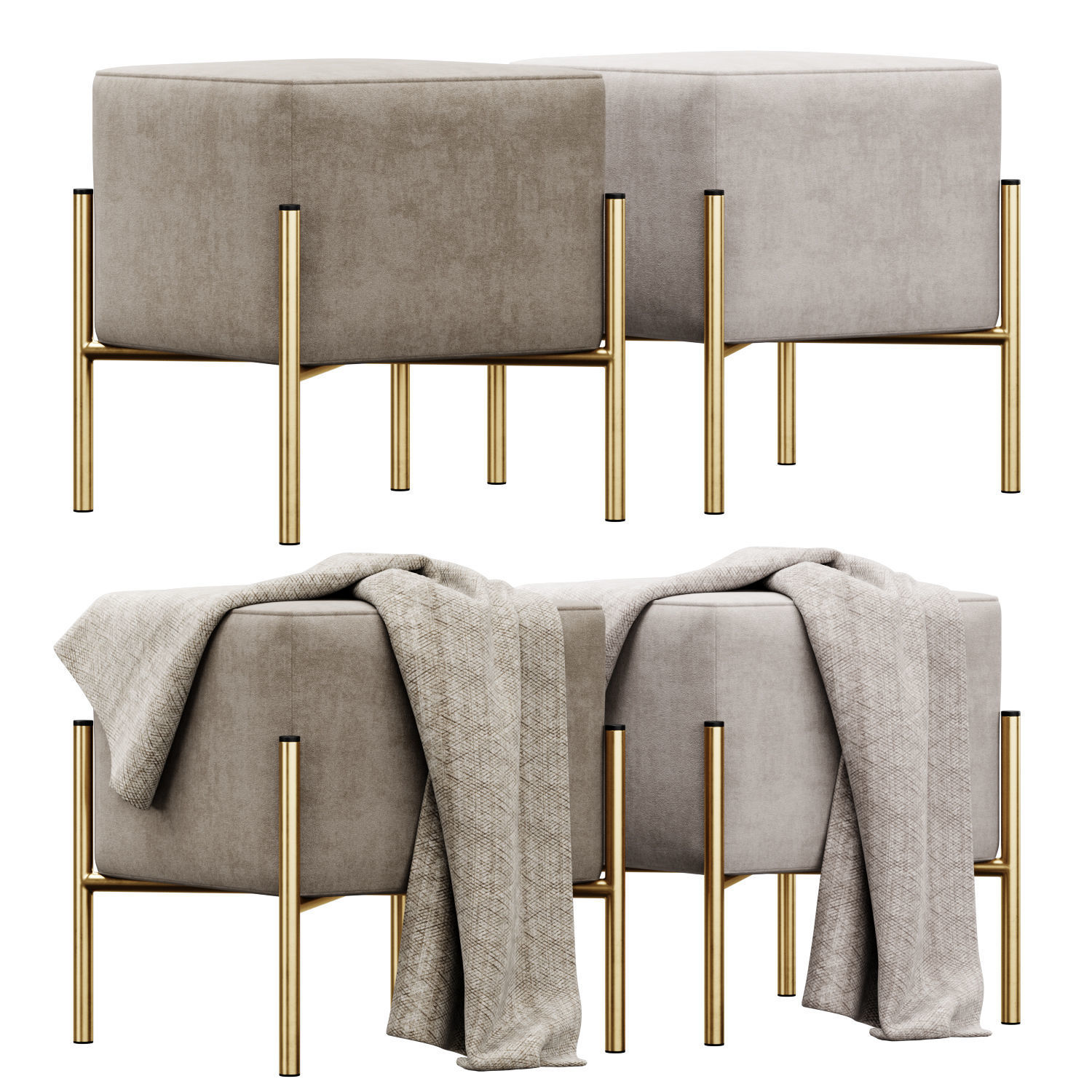 Ivor 15 5 Wide Ottoman by Etta Avenue 3D model_5