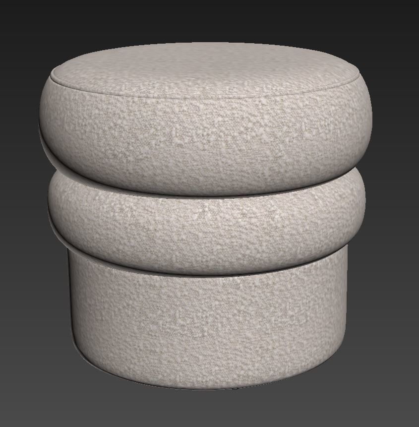 Swagger 20 boucle stool by Kardiel 3D model_4