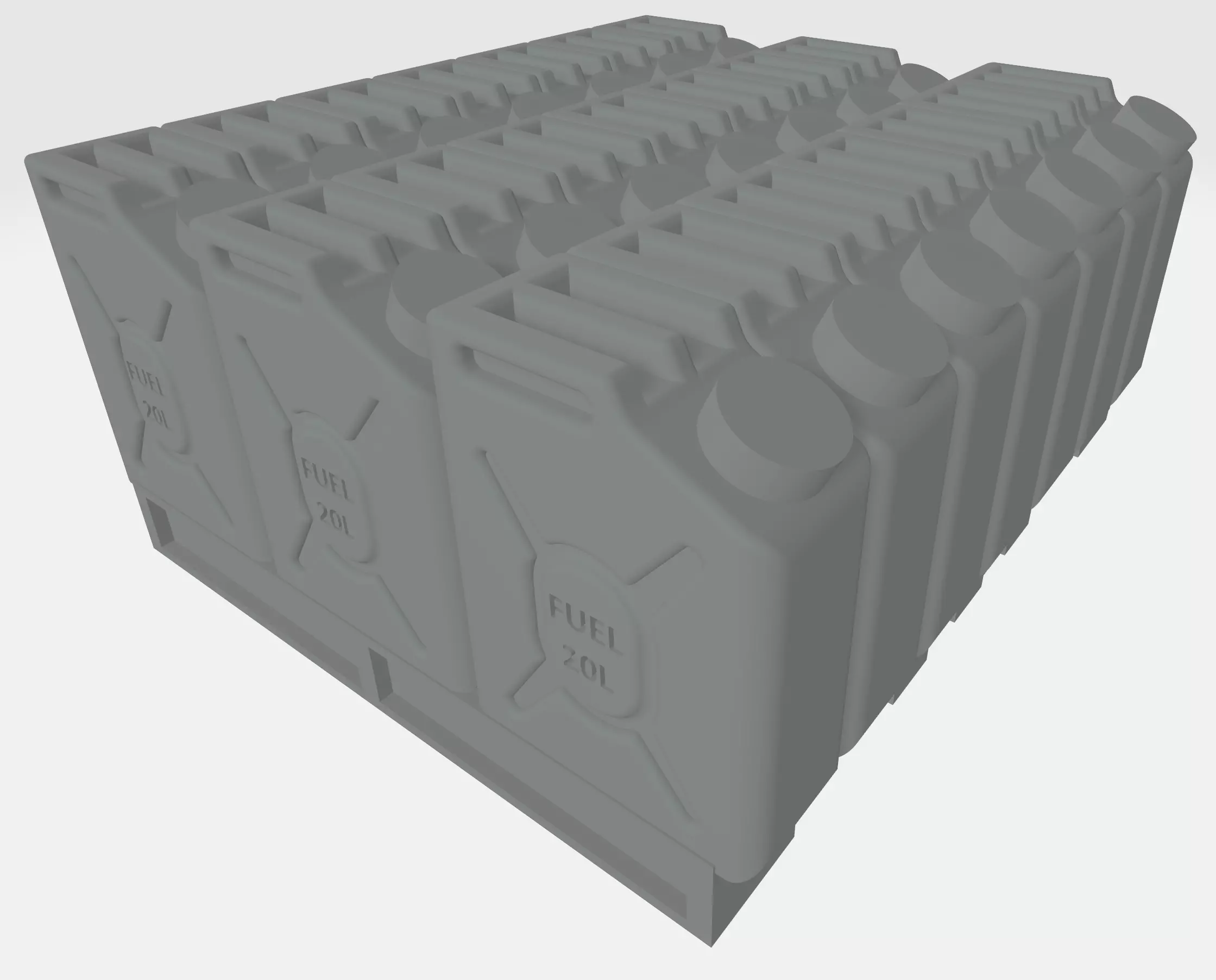 A pallet load of fuel Jerrycans Free 3D print model_0