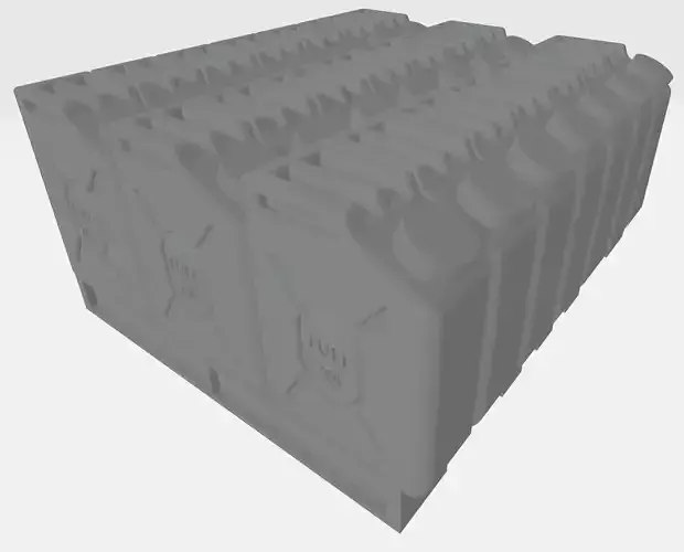A pallet load of fuel Jerrycans Free 3D print model