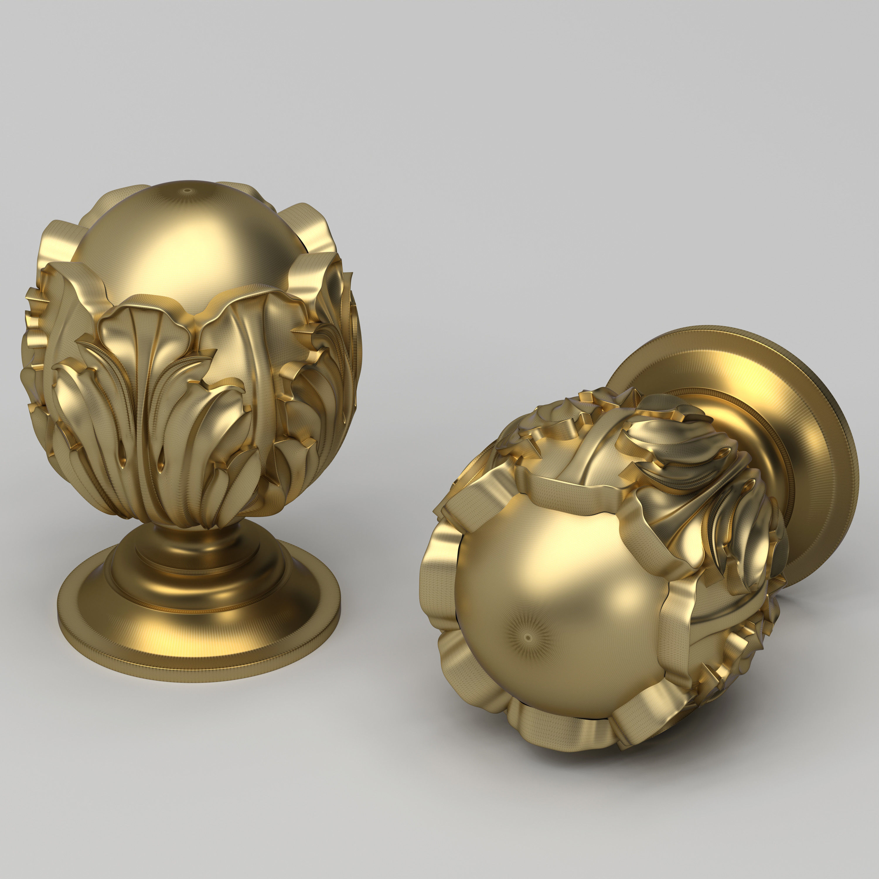 Carved Finial 3D model_10