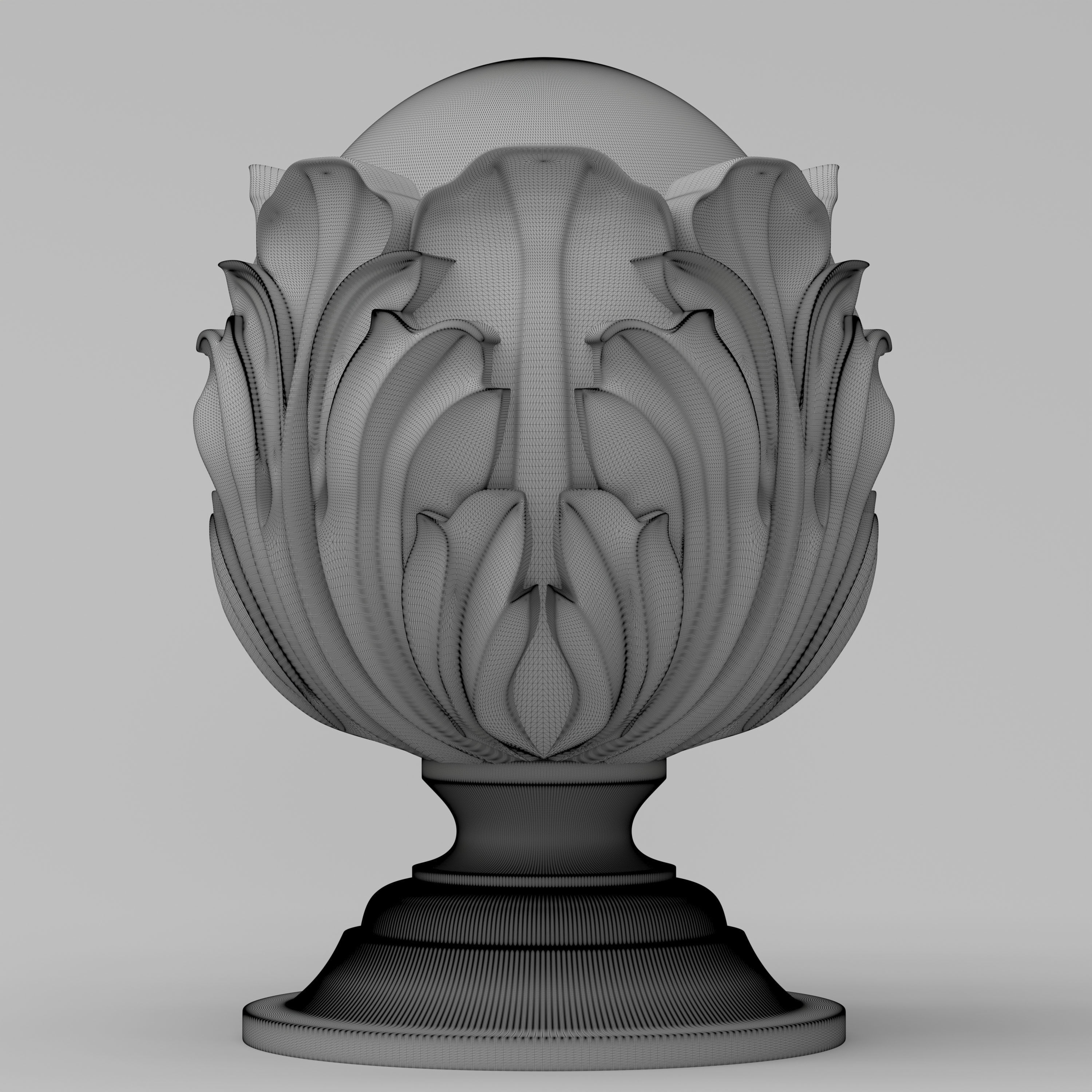 Carved Finial 3D model_5
