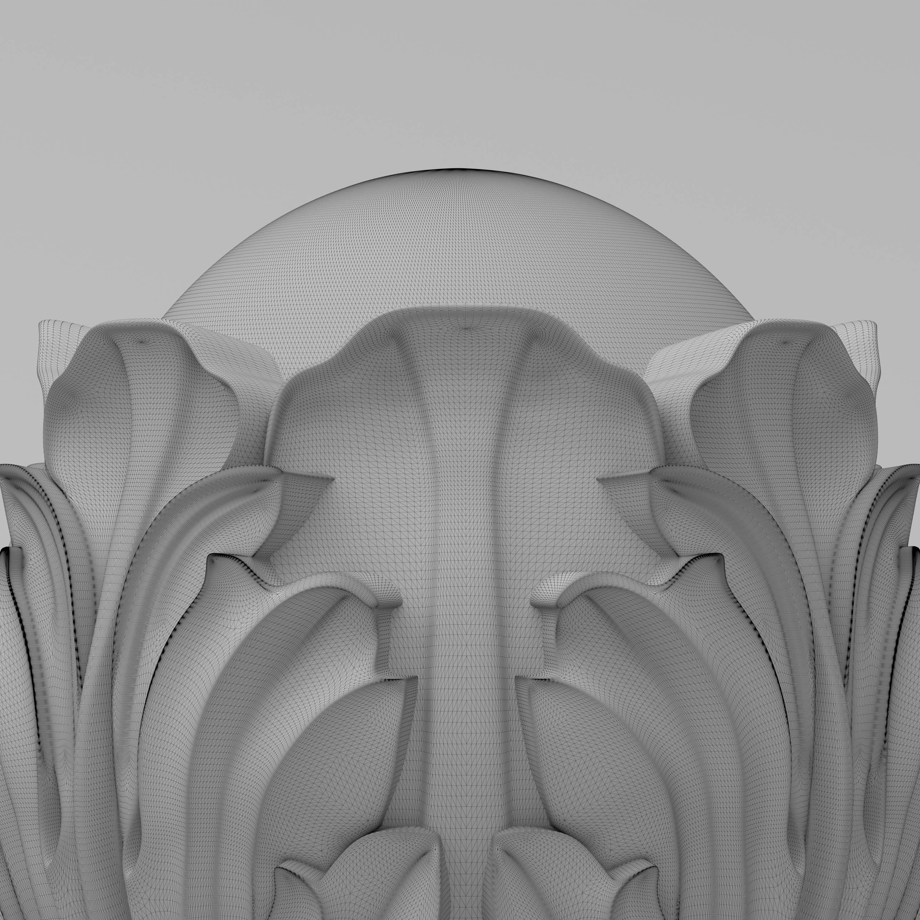 Carved Finial 3D model_6