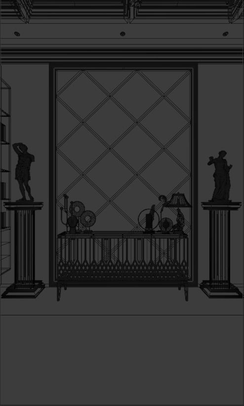 Office Luxury Interior Scene 3D model_4