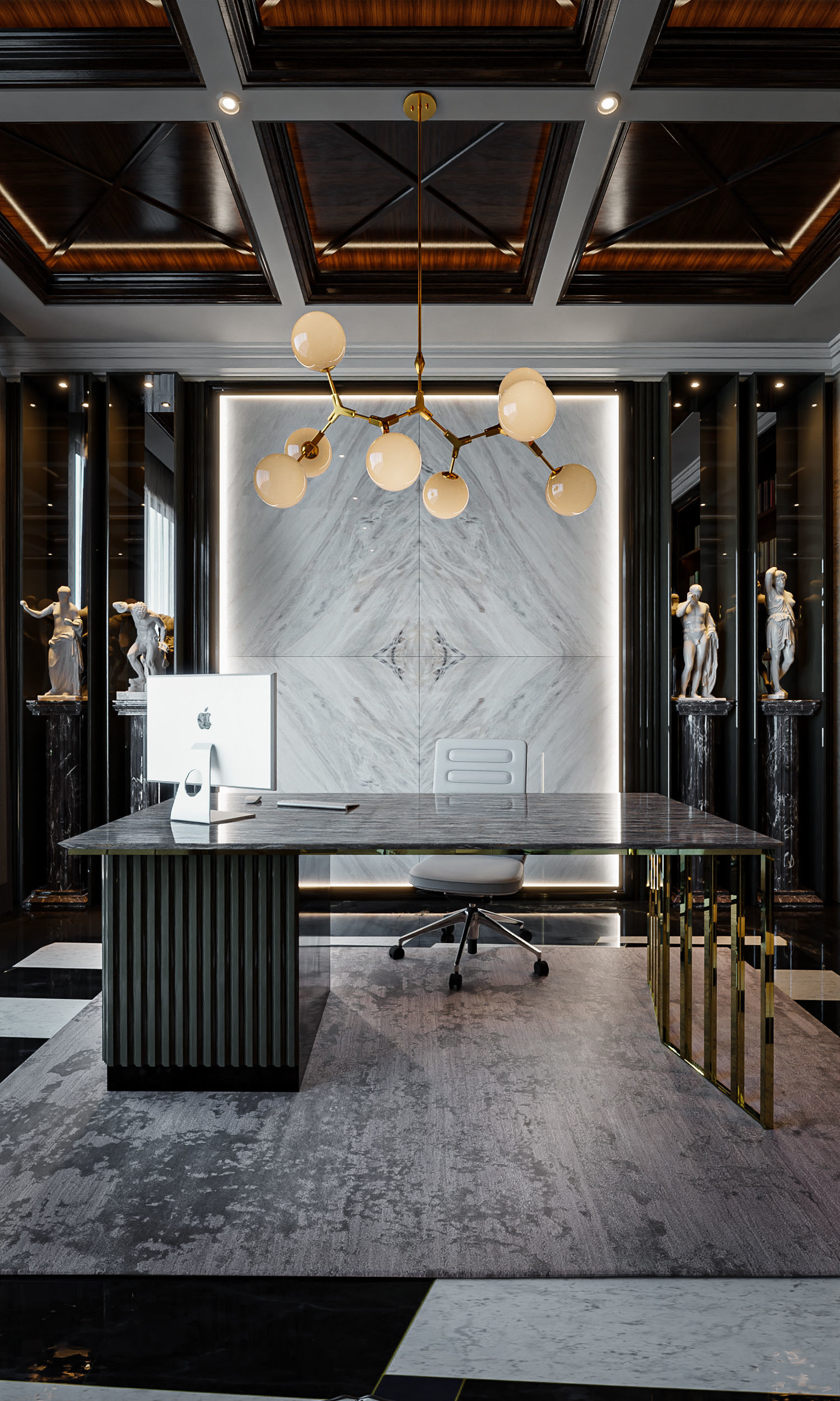 Office Luxury Interior Scene 3D model_3