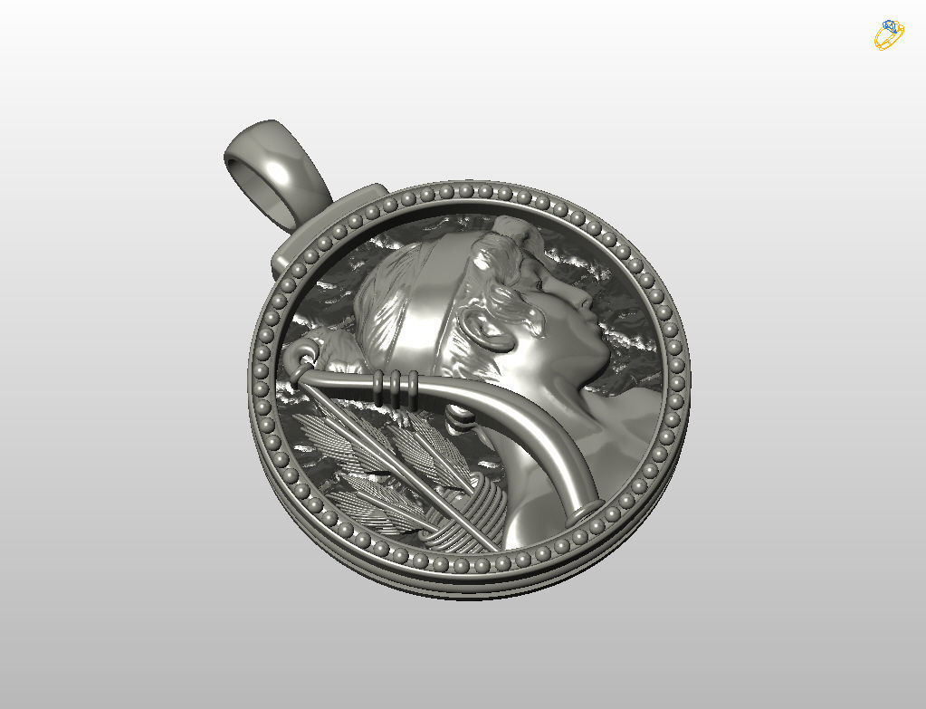 Horoscope Zodiac sign Sagittarius pendant  3D print model_32