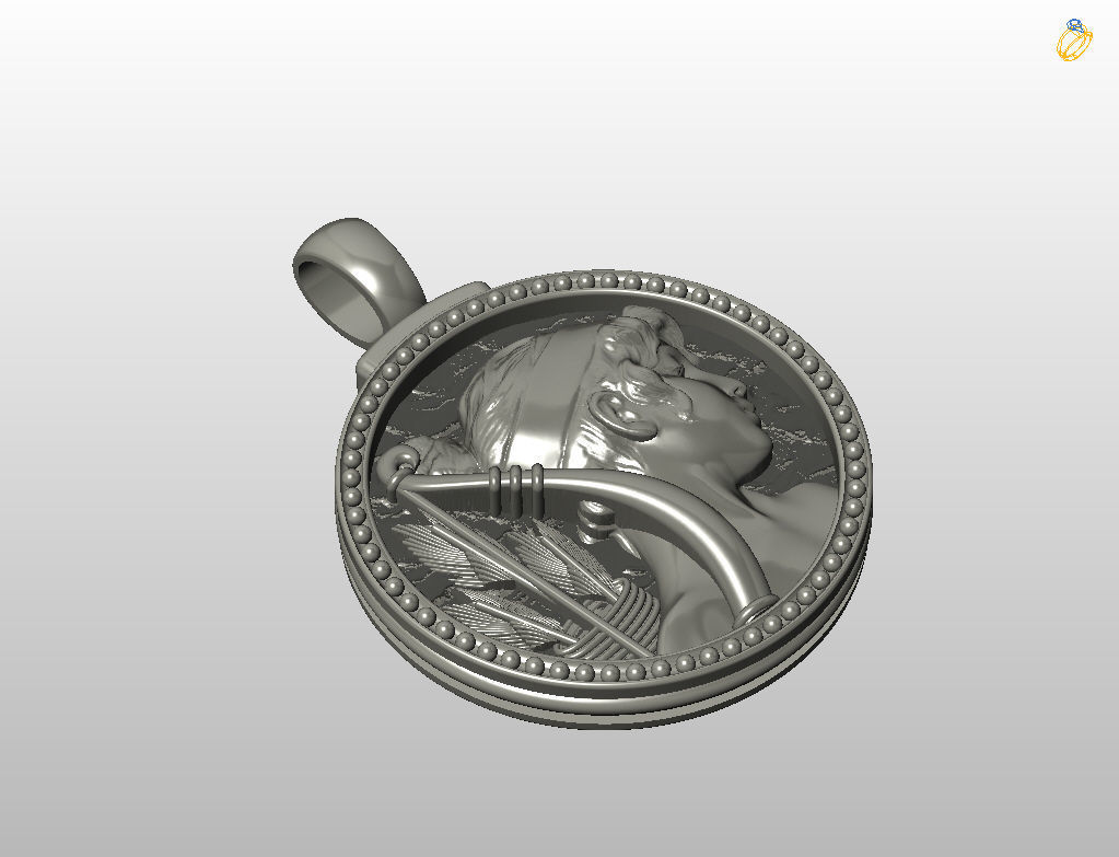 Horoscope Zodiac sign Sagittarius pendant  3D print model_31