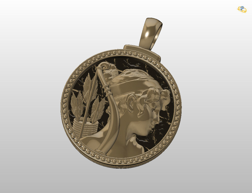 Horoscope Zodiac sign Sagittarius pendant  3D print model_5