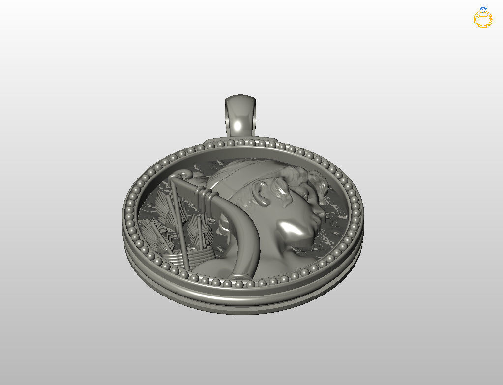 Horoscope Zodiac sign Sagittarius pendant  3D print model_46