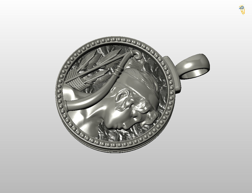 Horoscope Zodiac sign Sagittarius pendant  3D print model_41