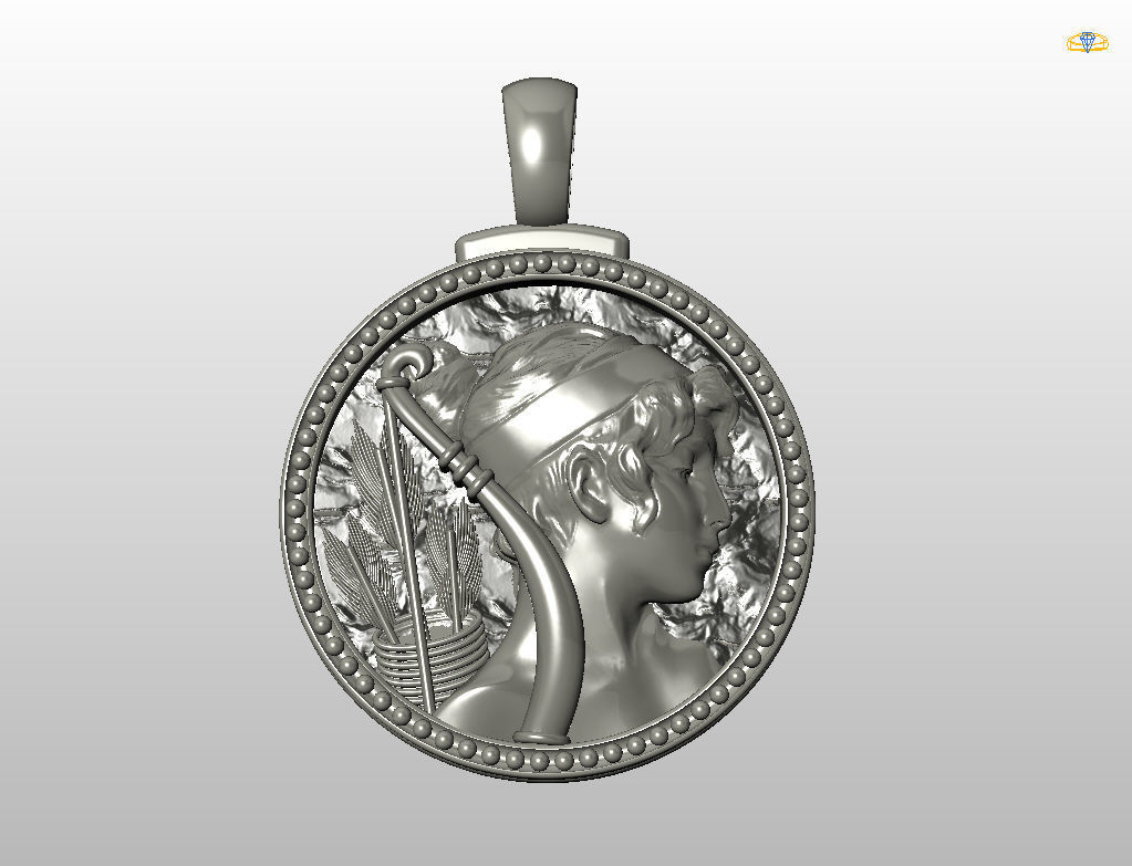 Horoscope Zodiac sign Sagittarius pendant  3D print model_51