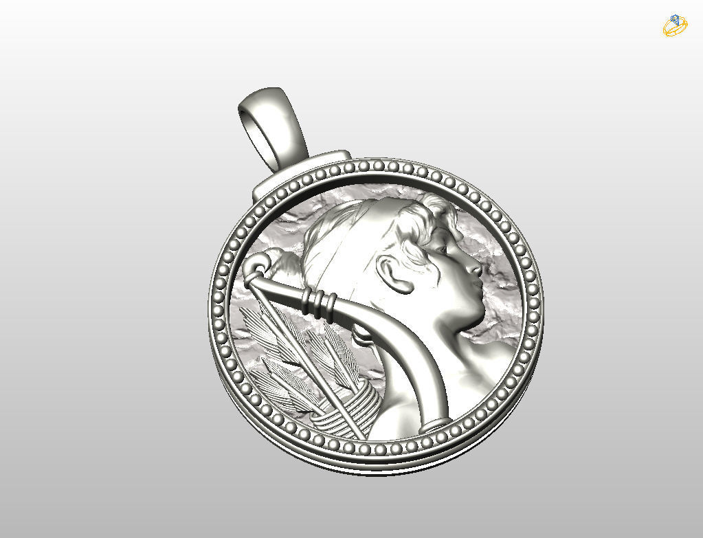 Horoscope Zodiac sign Sagittarius pendant  3D print model_26