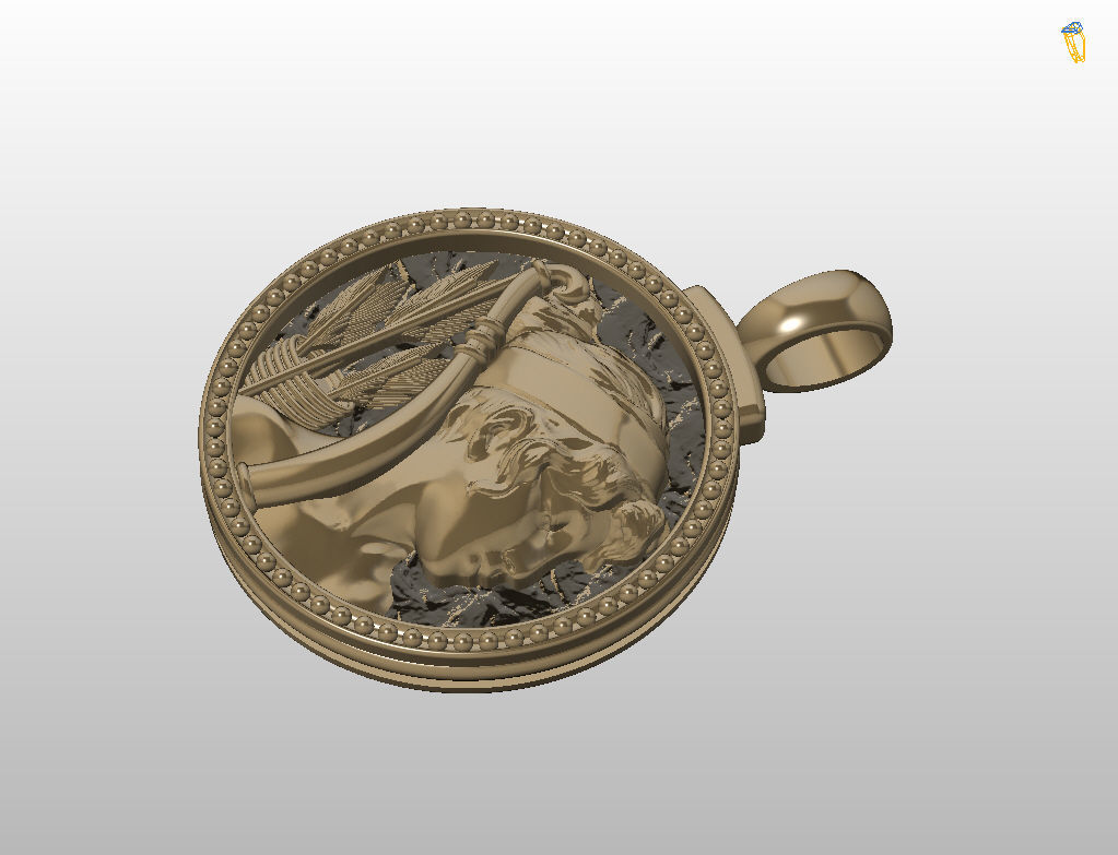Horoscope Zodiac sign Sagittarius pendant  3D print model_9
