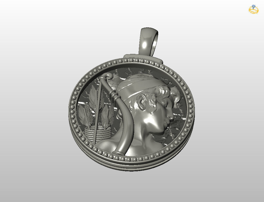Horoscope Zodiac sign Sagittarius pendant  3D print model_44