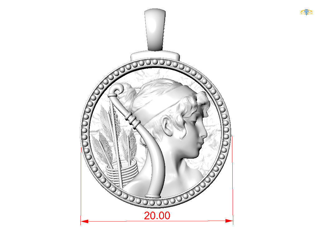 Horoscope Zodiac sign Sagittarius pendant  3D print model_4