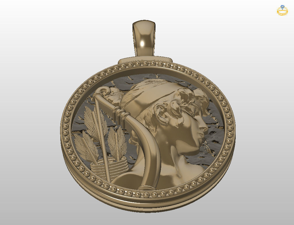 Horoscope Zodiac sign Sagittarius pendant  3D print model_21
