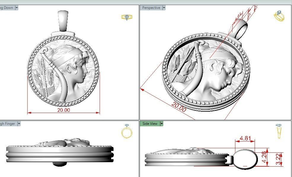 Horoscope Zodiac sign Sagittarius pendant  3D print model_2