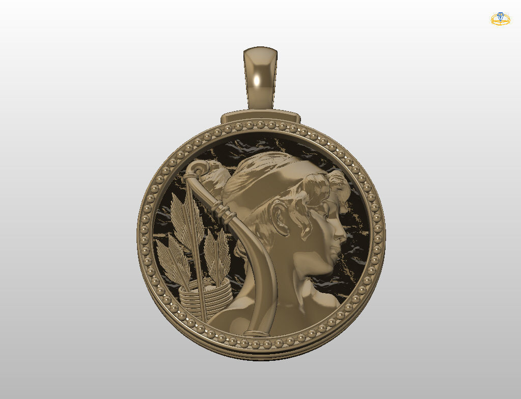 Horoscope Zodiac sign Sagittarius pendant  3D print model_23