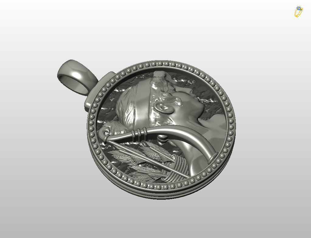 Horoscope Zodiac sign Sagittarius pendant  3D print model_33
