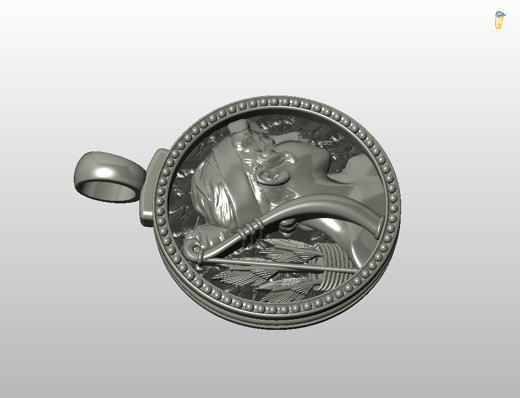 Horoscope Zodiac sign Sagittarius pendant  3D print model_34