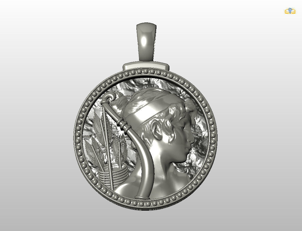 Horoscope Zodiac sign Sagittarius pendant  3D print model_29