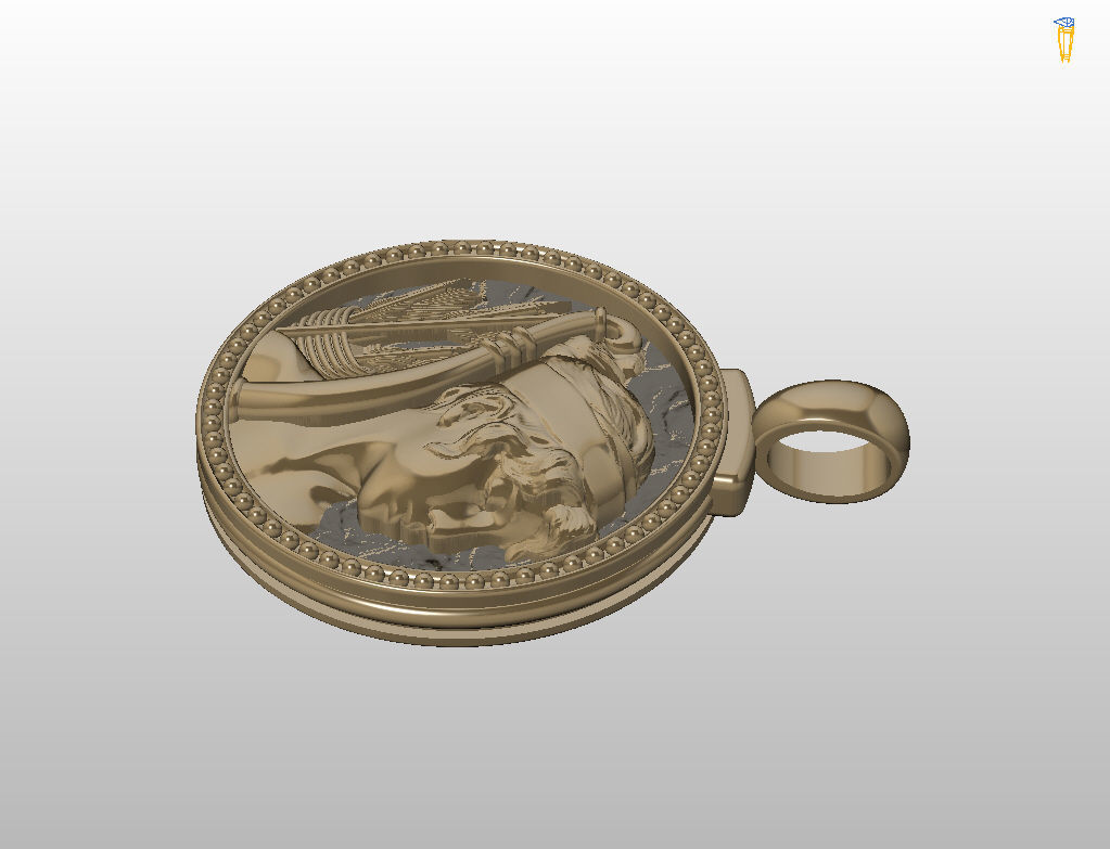 Horoscope Zodiac sign Sagittarius pendant  3D print model_12