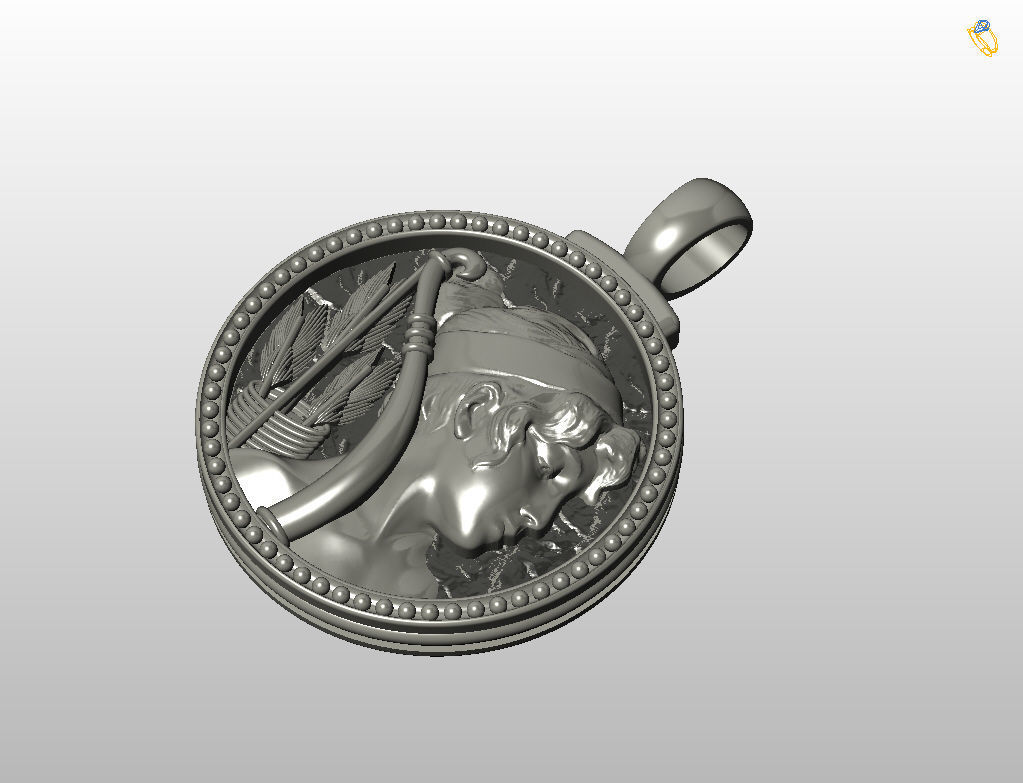 Horoscope Zodiac sign Sagittarius pendant  3D print model_30