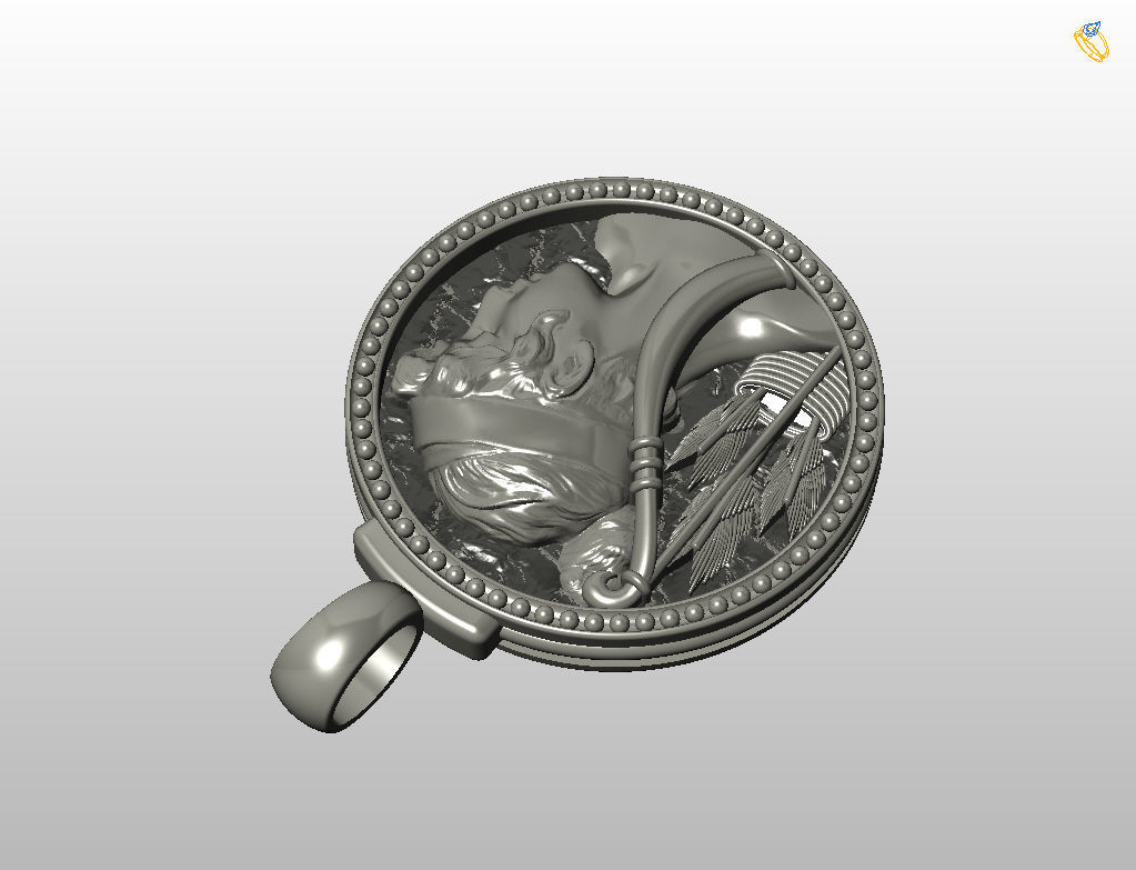 Horoscope Zodiac sign Sagittarius pendant  3D print model_36