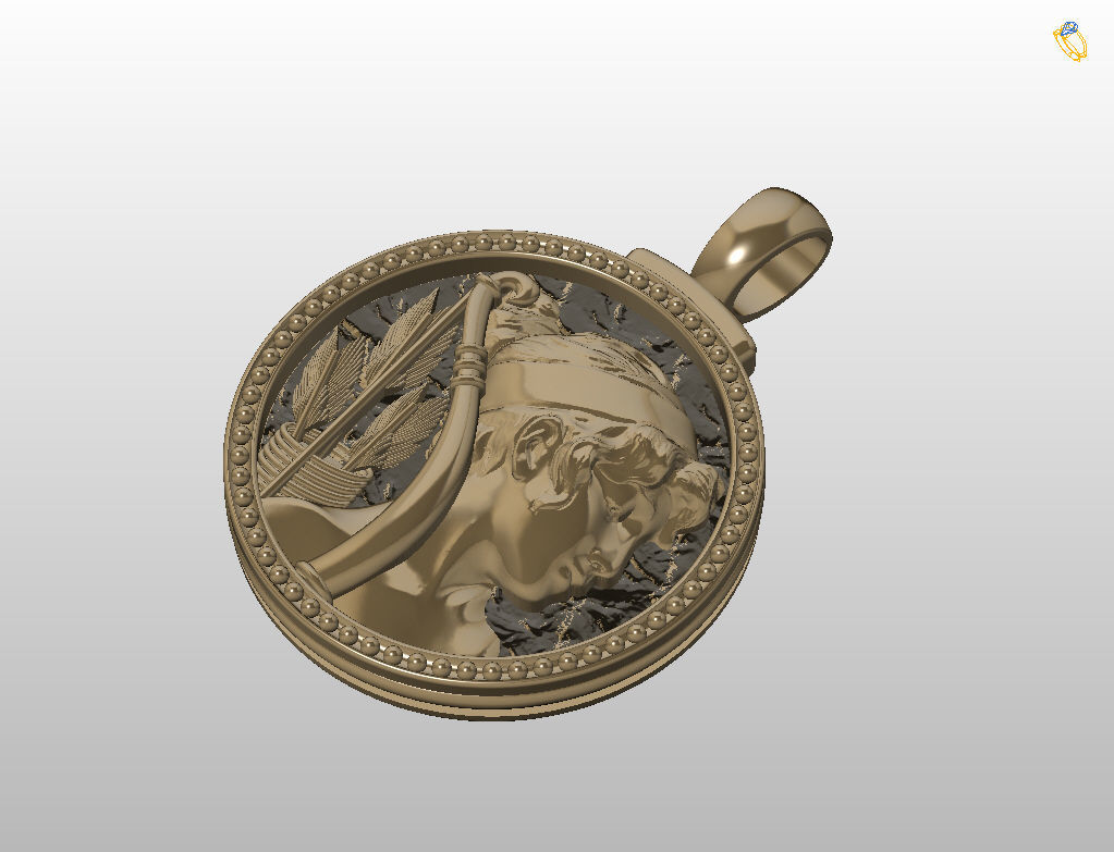 Horoscope Zodiac sign Sagittarius pendant  3D print model_7
