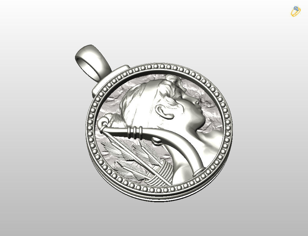 Horoscope Zodiac sign Sagittarius pendant  3D print model_27