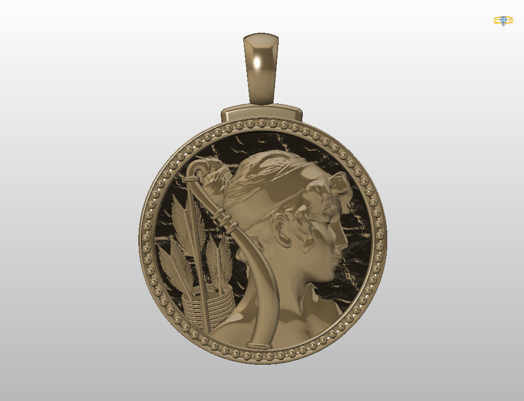 Horoscope Zodiac sign Sagittarius pendant  3D print model_25