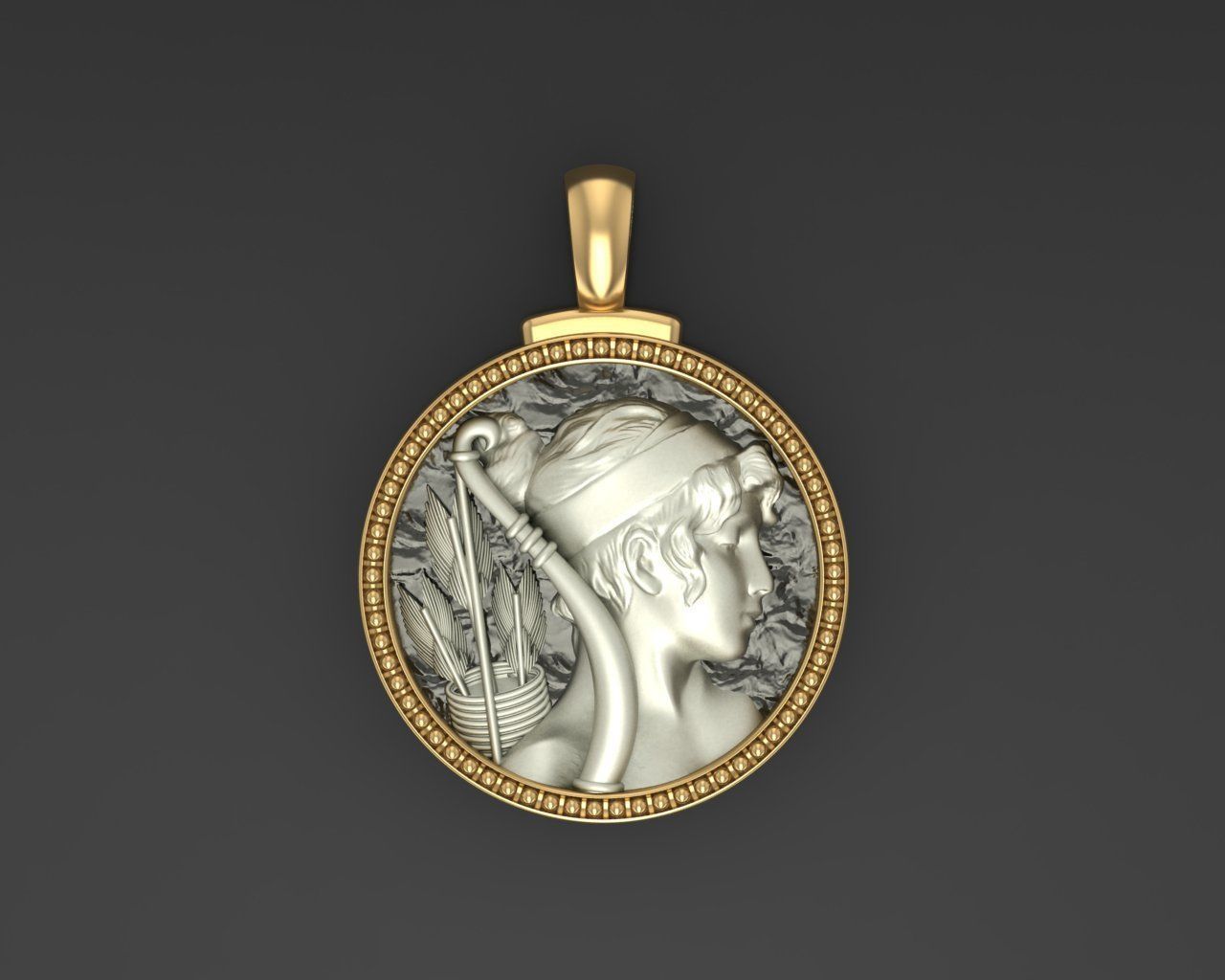 Horoscope Zodiac sign Sagittarius pendant  3D print model_6