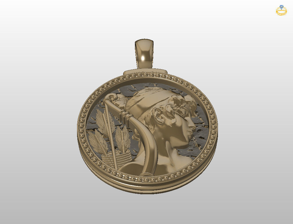 Horoscope Zodiac sign Sagittarius pendant  3D print model_22