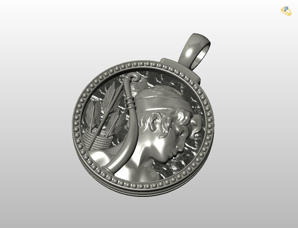 Horoscope Zodiac sign Sagittarius pendant  3D print model_43