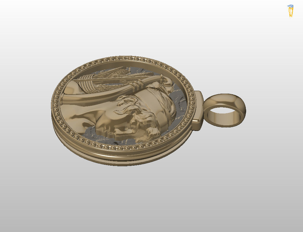 Horoscope Zodiac sign Sagittarius pendant  3D print model_11