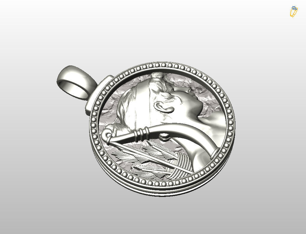 Horoscope Zodiac sign Sagittarius pendant  3D print model_28