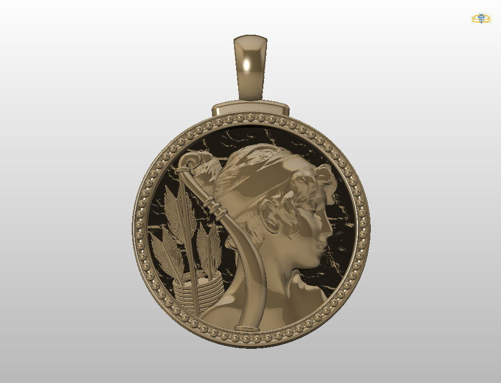 Horoscope Zodiac sign Sagittarius pendant  3D print model_24
